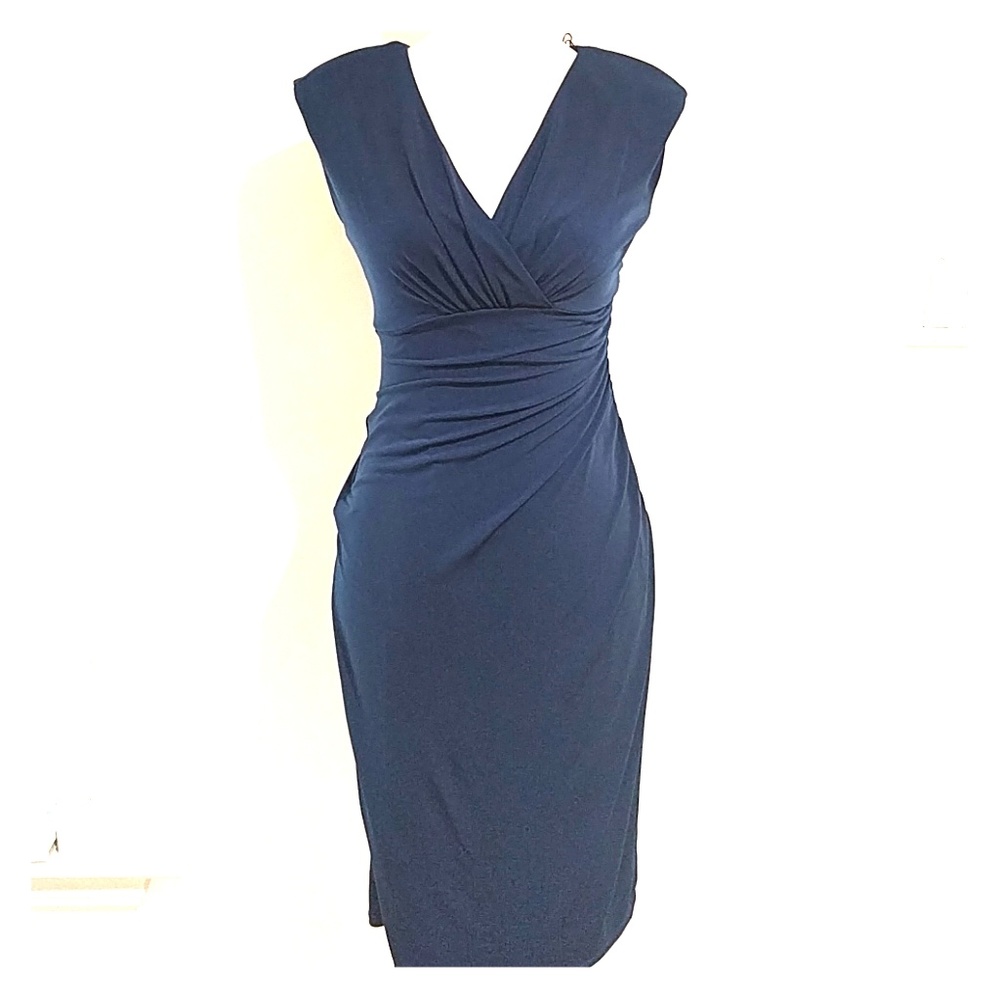 NWOT London Times Spandex Royal Navy Blue Sheath
